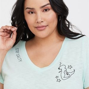 TORRID STAY SALTY MINT GREEN MERMAID CLASSIC TEE